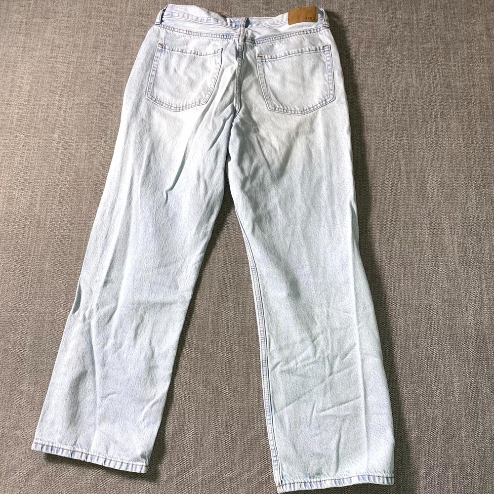 Aeropostale High Rise Baggy Jeans Womens 8S Blue Whisker Denim Cotton Light Wash
